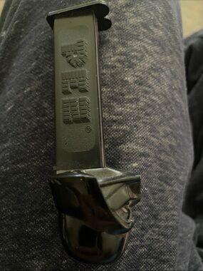 Black PEZ Candy Dispenser with Logo